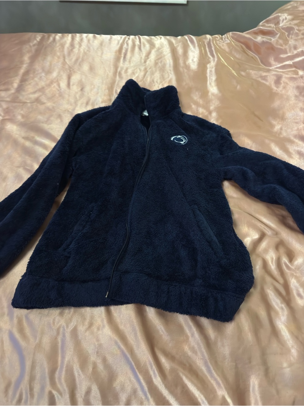 Champion Navy Plush Teddy Jacket PENN STATE PSU